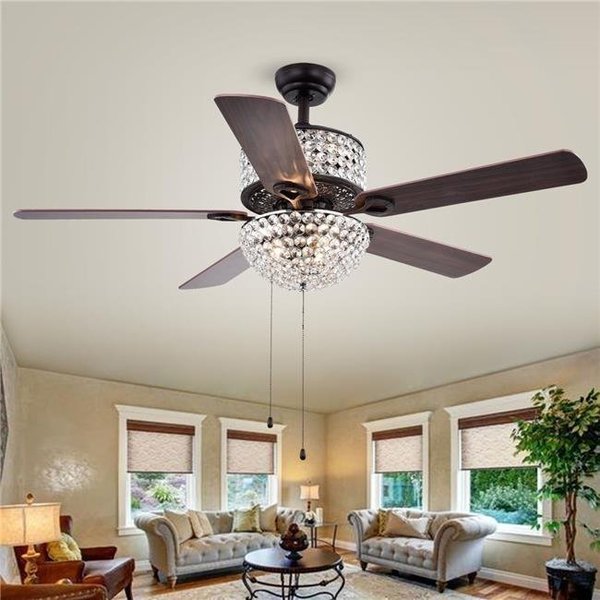 Warehouse Of Tiffany Warehouse of Tiffany CFL-8170BL 52 in. Laure 6-Light Indoor Hand Pull Chain Ceiling Fan; Bronze CFL-8170BL